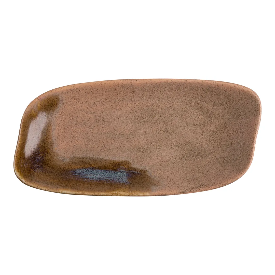 ID Fine 5325268 Roots Oval Platter, 4.38" W x 8.63" D x 0.88" H, Vitrified Stoneware Ceramic