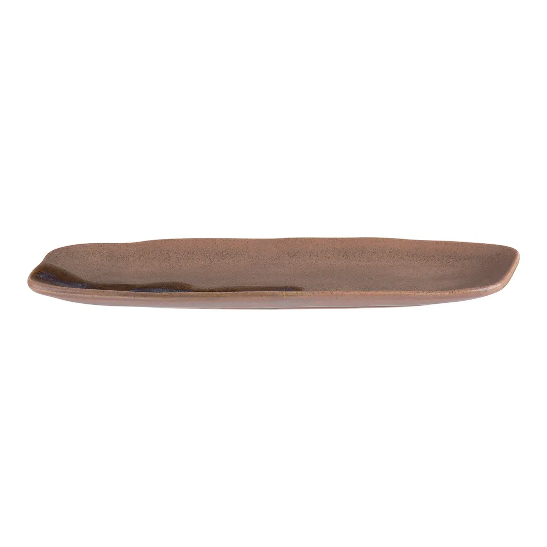 ID Fine 5325269 Roots Platter, 4.38" W x 11.75" D x 0.88" H, Coastal Vitrified Stoneware