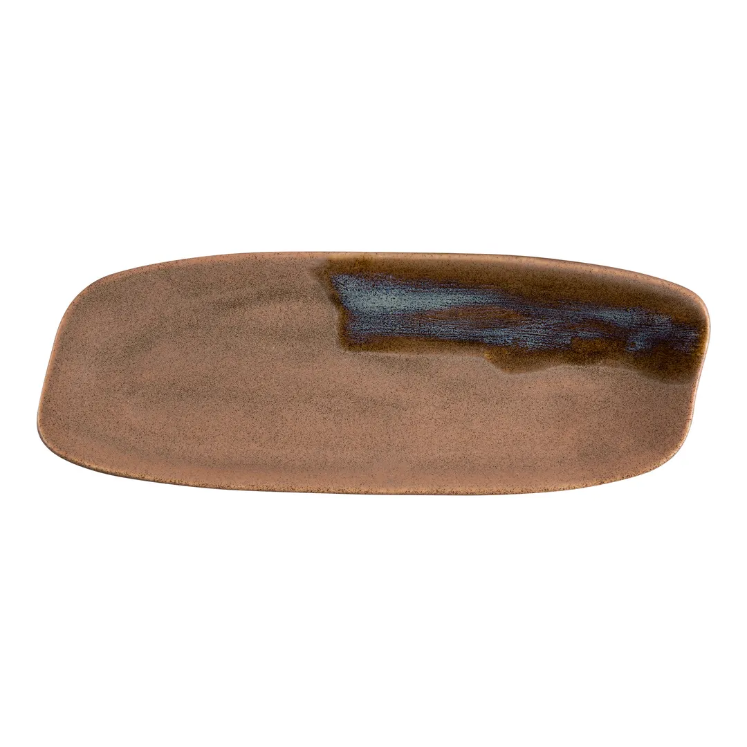 ID Fine 5325269 Roots Platter, 4.38" W x 11.75" D x 0.88" H, Coastal Vitrified Stoneware