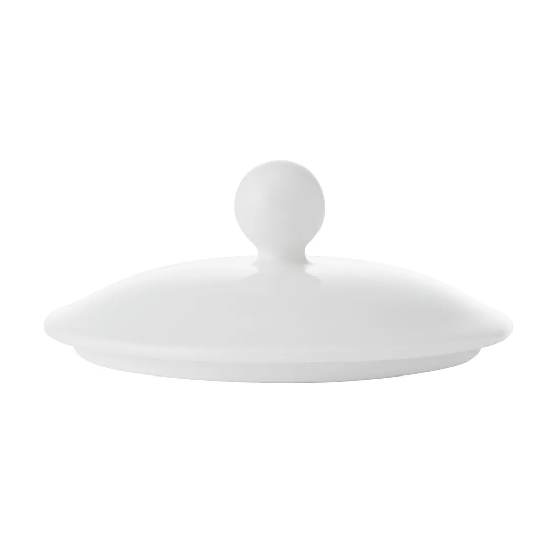 Mikasa 5326463 Sugar Bowl Lid, 3.3" White Bone China, Elegant Lola Design for Hospitality Use
