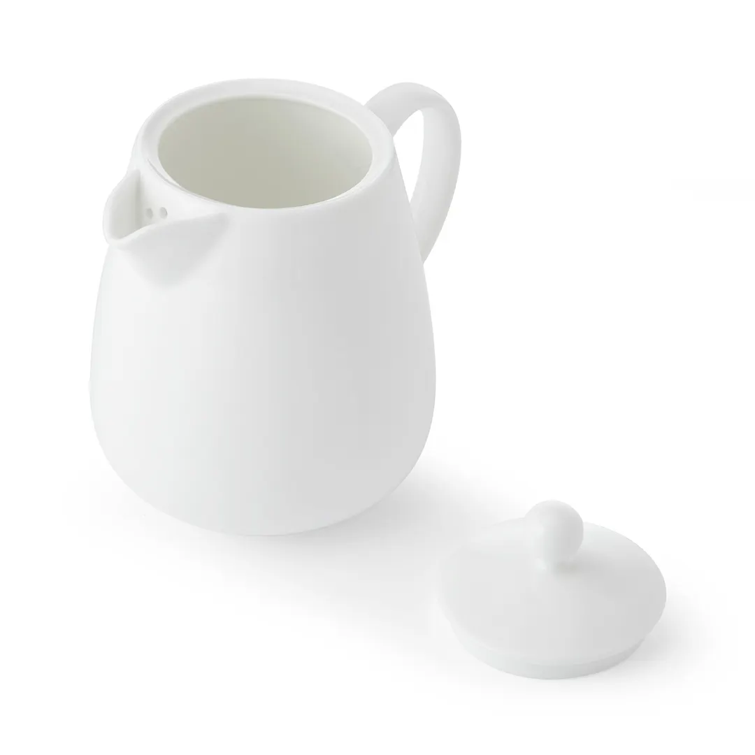 Mikasa 5326466 - Lola White Bone China Teapot, 3.8" Height, 13oz Capacity
