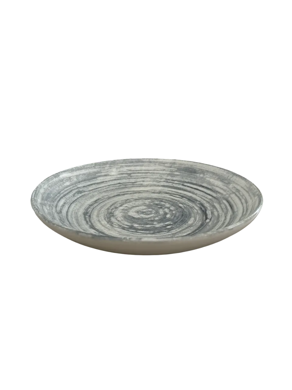ID Fine 5327543 1972 Coupe Deep Plate, 7.9" Round Ceramic Swirl Grey Vitrified Stoneware
