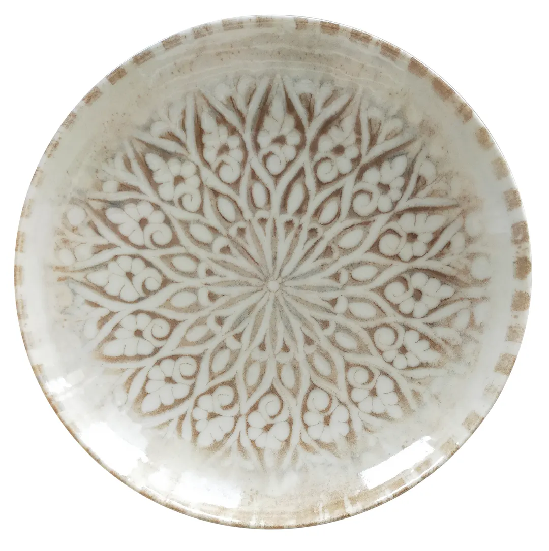 ID Fine 5327548 1972 Coupe Deep Plate, 7.9" Granada Sand Vitrified Stoneware Round Plate