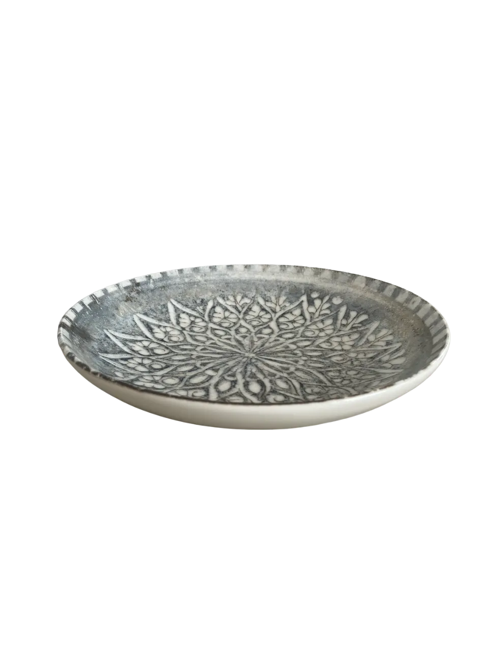 ID Fine 5327551 - 7.9" Granada Grey Coupe Deep Plate, Round Ceramic Dinnerware, Vitrified Stoneware