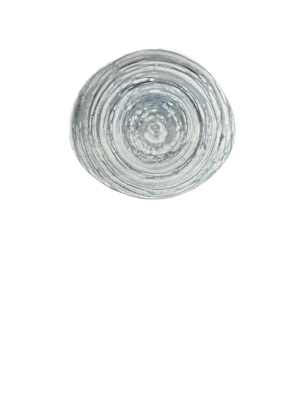 ID Fine 5327583 1972 Coupe Plate, 10.6" x 9.6" Swirl Grey Stoneware Coupe Rim