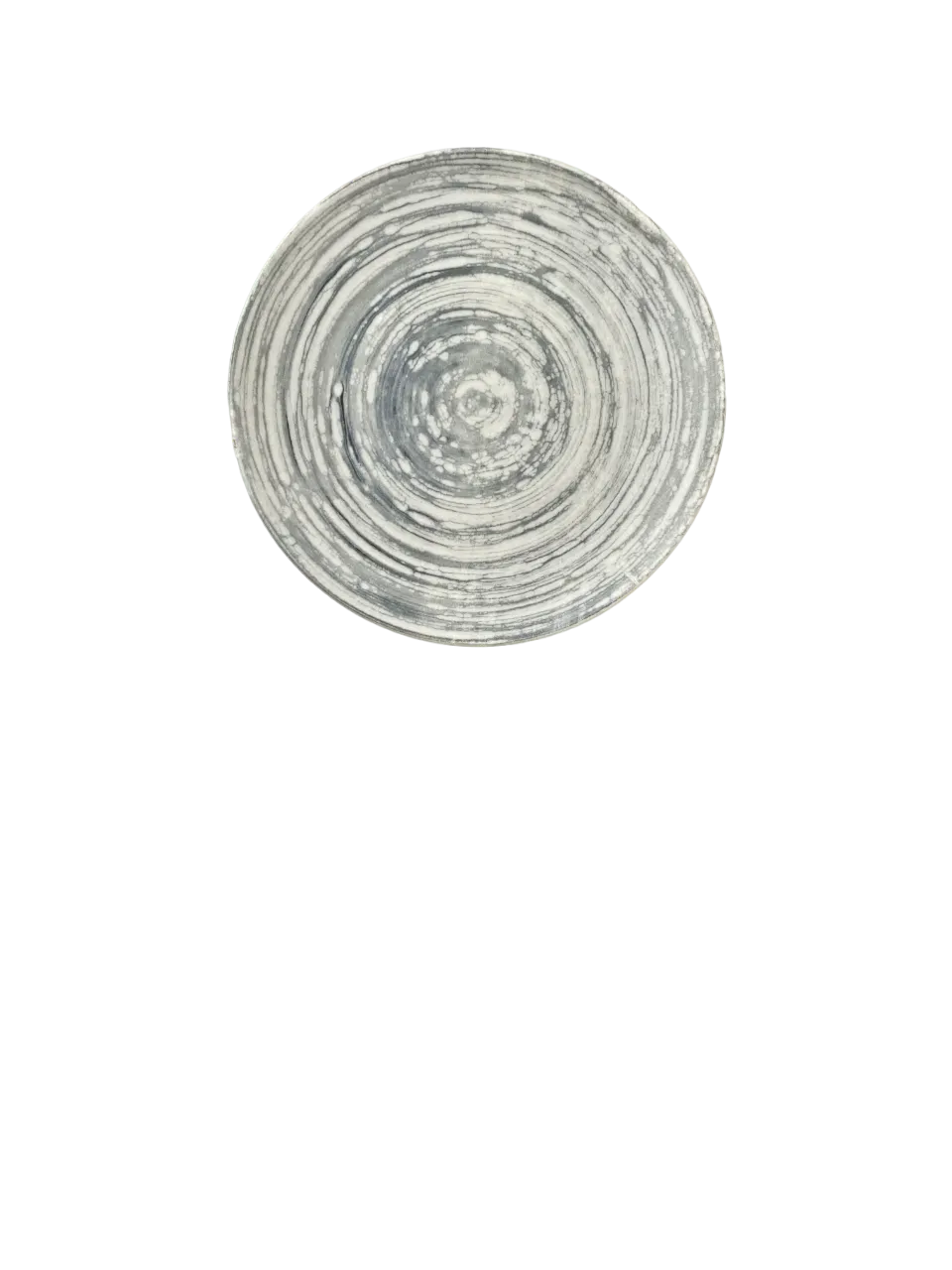ID Fine 5327585 1972 Coupe Plate, 10.25" Swirl Grey Vitrified Stoneware Ceramic, Round Coupe Rim