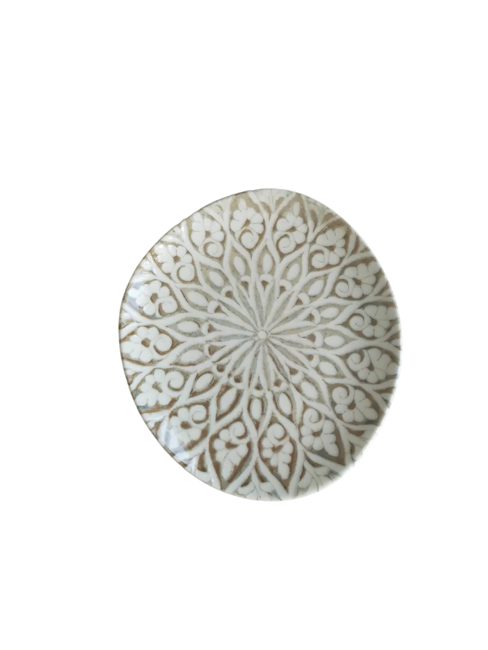 ID Fine 5327710 Coupe Plate, 10.6" x 9.6" Oval Ceramic, Granada Sand Vitrified Stoneware Coupe Rim