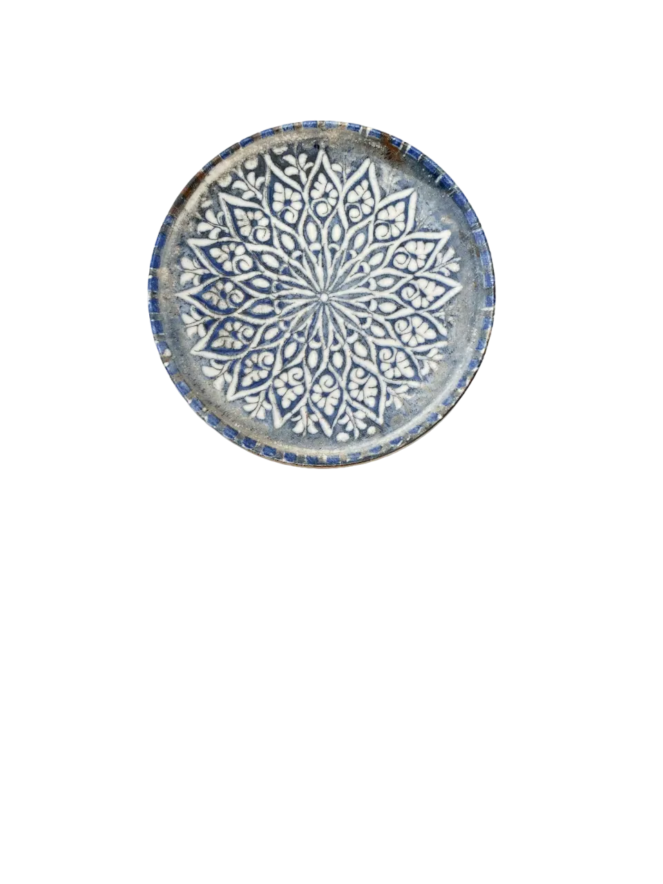 ID Fine 5327716 1972 Coupe Plate, 8.25" Granada Blue Vitrified Stoneware Ceramic, Round Coupe Rim