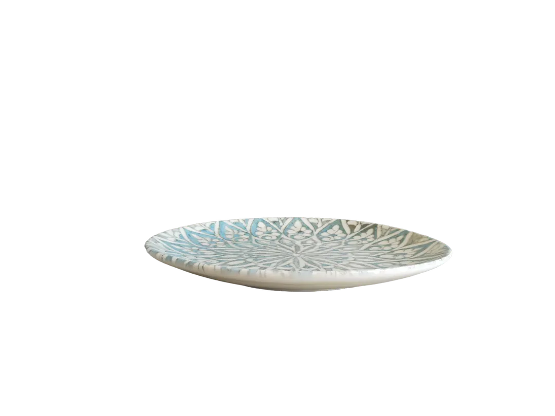 ID Fine 5327720 - 1972 Coupe Plate, 10.6" x 9.6", Granada Turquoise Stoneware, Ceramic Coupe Rim
