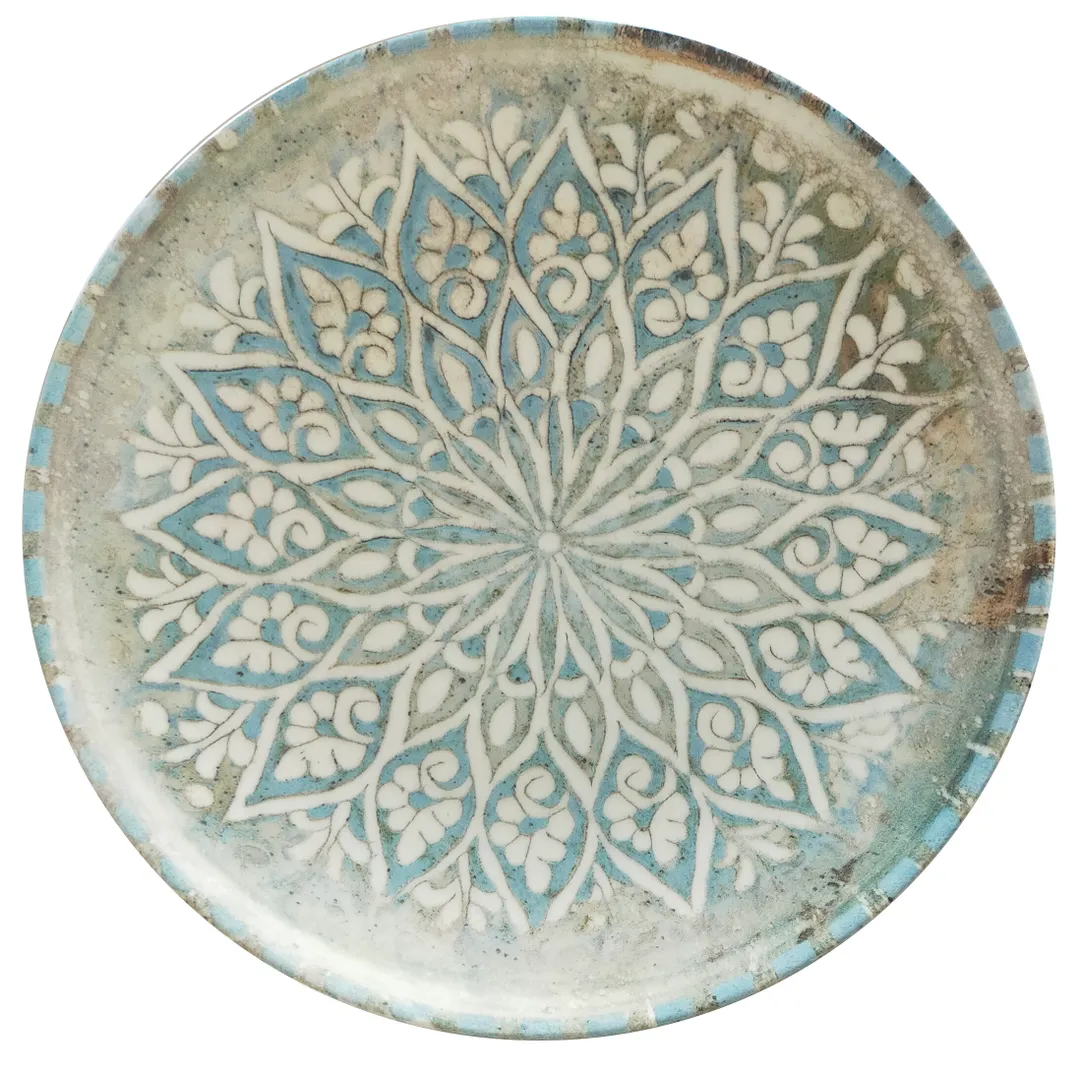 ID Fine 5327722 1972 Coupe Plate, 10.25" Granada Turquoise Stoneware Round Plate with Coupe Rim