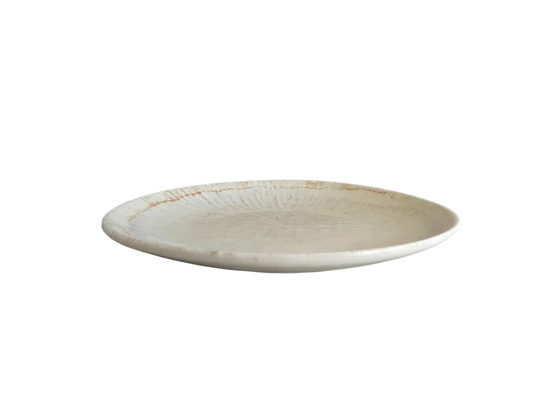 ID Fine 5327739 1972 Coupe Plate, 8.3" x 7.5" Round Ceramic China, Zen Sand Vitrified Stoneware