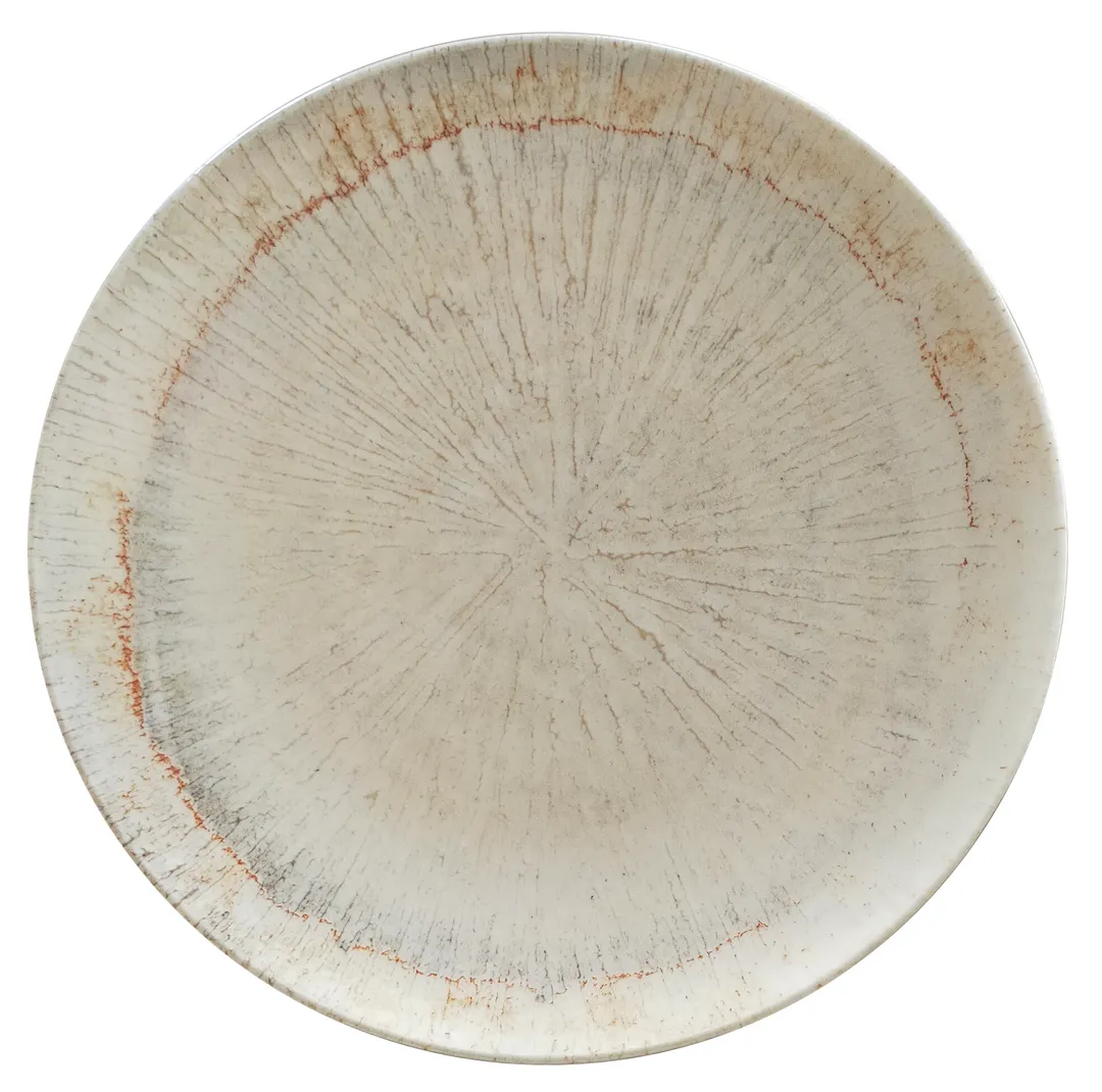 ID Fine 5327742 1972 Coupe Plate, 10.25" Zen Sand Vitrified Stoneware, Round Ceramic, Coupe Rim