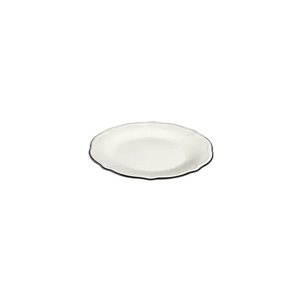 ID Fine 5335870 1972 Coupe Plate, 5.91" Round Porcelain, Black Line Fulya, Dishwasher Safe