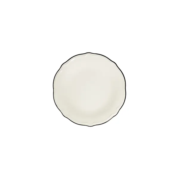 ID Fine 5335870 1972 Coupe Plate, 5.91" Round Porcelain, Black Line Fulya, Dishwasher Safe