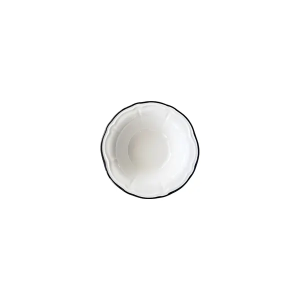 ID Fine 5335878 - Round China Bowl, 4" Diameter, 3.5 oz Capacity, Black Line Fulya, Fine China