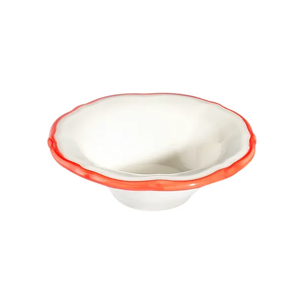 ID Fine 5335903 - 9.8" Round Porcelain Dinner Bowl, 38.9oz Capacity, Coral Line Fulya, General Use