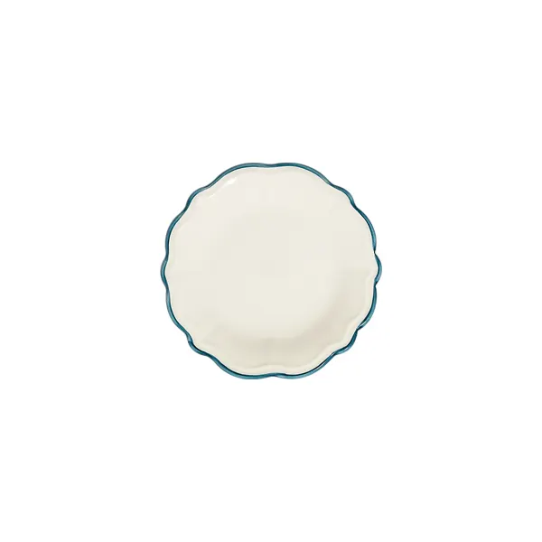 ID Fine 5335904 1972 Coupe Plate 5.91" Round Porcelain Plate Teal Line Fulya Dishwasher Safe