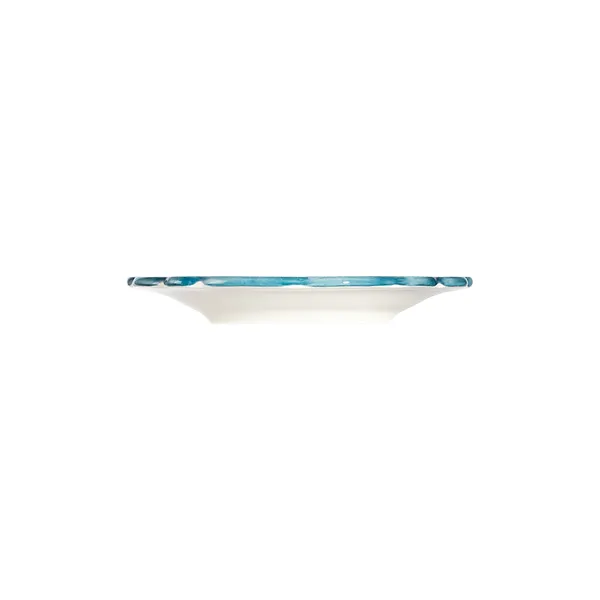 ID Fine 5335905 1972 Coupe Plate, 8.26" Round Porcelain, Teal Line Fulya, Dishwasher Safe