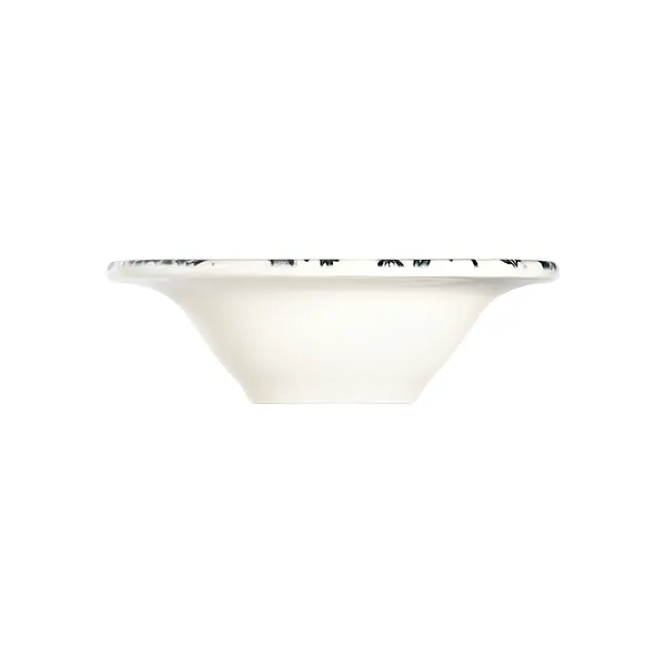 ID Fine 5335948 1972 Bowl 9" Round Porcelain China, Herba Black Fulya Finish, 38 oz Dinnerware
