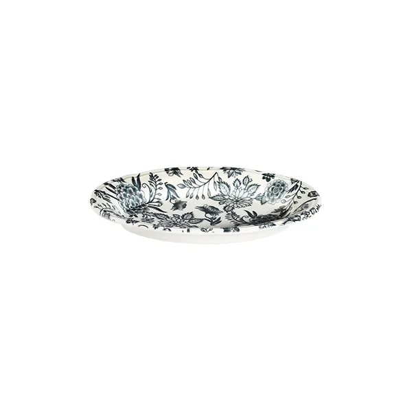 ID Fine 5335949 Rectangular China Platter 8.27" x 4.1" Herba Black Fulya Porcelain - 1/Each