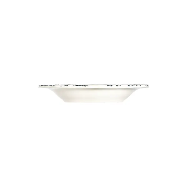 ID Fine 5336154 1972 Deep Plate, 8.6" (15 oz) Round Porcelain, Herba Black Fulya Finish, Deep Rim