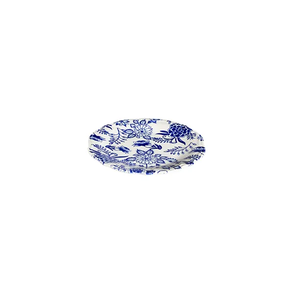 ID Fine 5336156 1972 Coupe Plate, 5.91" Round Porcelain, Blue Line Fulya, Dishwasher Safe