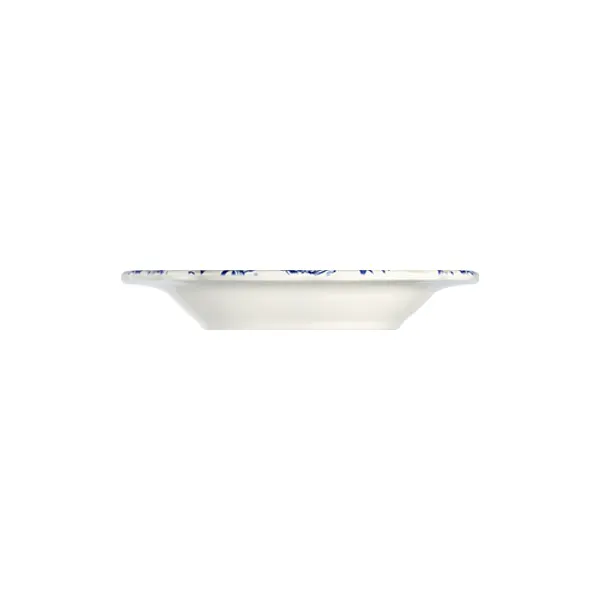 ID Fine 5336730 - 1972 Deep Round China Plate, 6.6" (6‑3/5") 6.9oz Porcelain, Herba Blu Fulya Finish