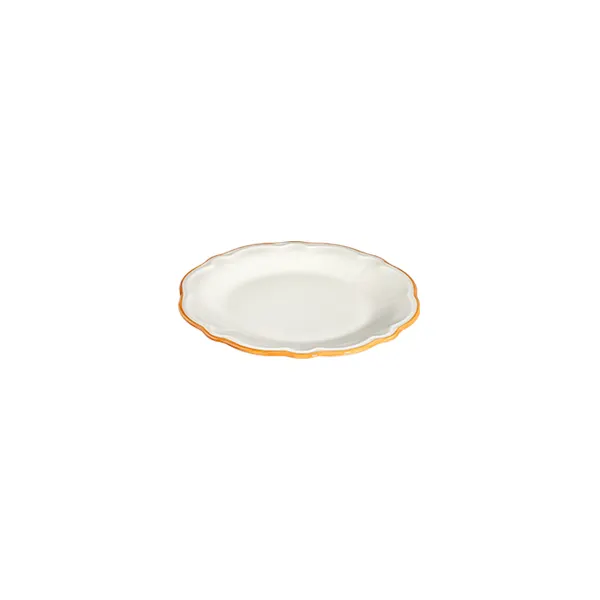 ID Fine 5336801 1972 Coupe Plate, 5.91" Round Porcelain Mustard Line Fulya, Dishwasher Safe