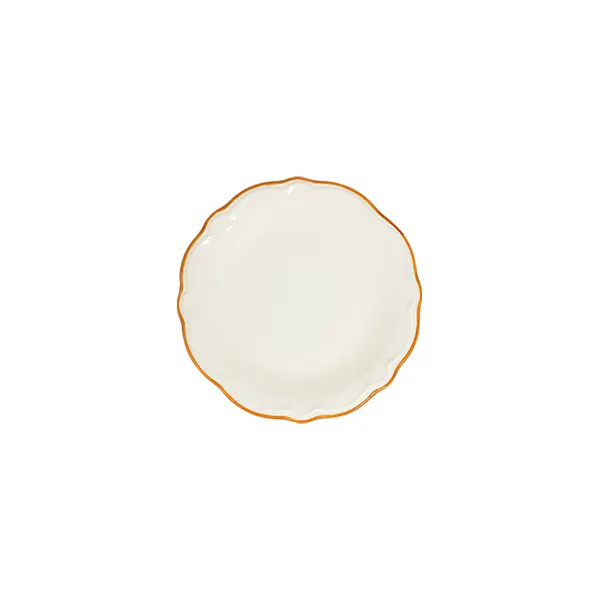 ID Fine 5336801 1972 Coupe Plate, 5.91" Round Porcelain Mustard Line Fulya, Dishwasher Safe
