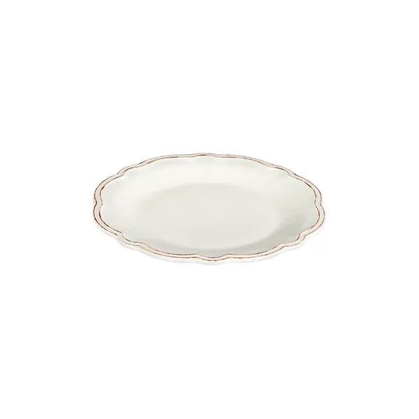 ID Fine 5336884 1972 Coupe Plate, 8.26" Round Porcelain Dinnerware, Coupe Rim, Retro Fulya Design