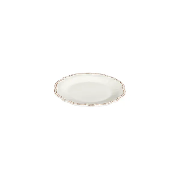 ID Fine 5336886 1972 Coupe Plate, 5.91" Round Porcelain Plate Coupe Rim, Retro Fulya Design