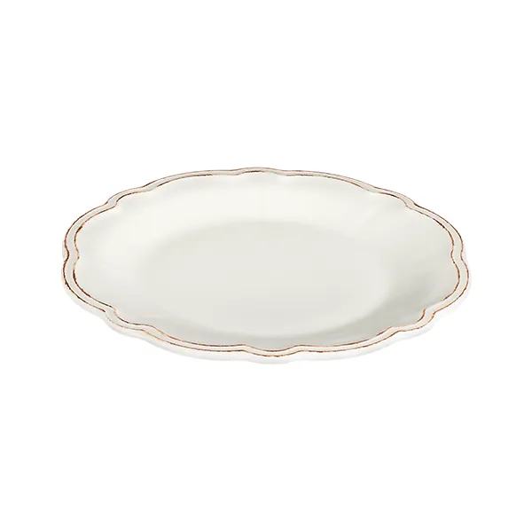 ID Fine 5336887 - 1972 Coupe Plate, 11.42" Round Porcelain, Retro Fulya Design, Dishwasher Safe