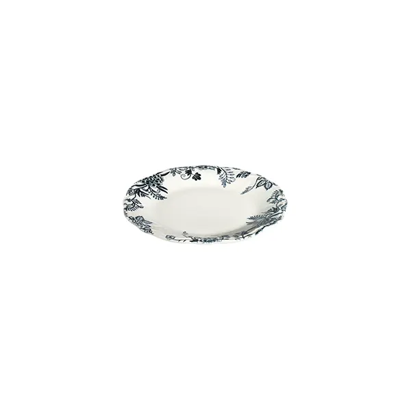 ID Fine 5336889 1972 Coupe Plate, 5.91" Round Porcelain, Silva Black Fulya Finish, Dishwasher Safe