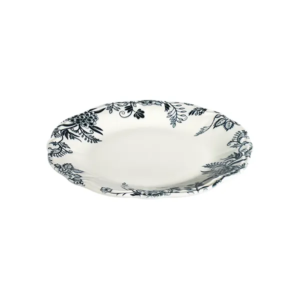 ID Fine 5336891 1972 Coupe Plate – 10.24" Round Porcelain, Silva Black Fulya Finish, Dishwasher Safe