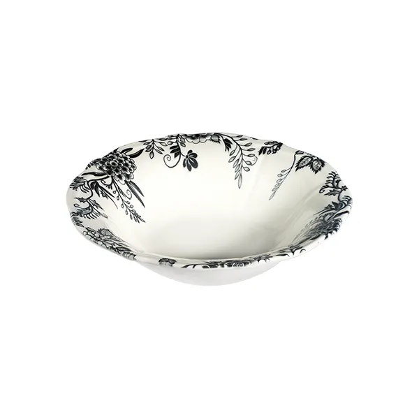 ID Fine 5336895 9" Round Porcelain China Bowl, 38oz Capacity, Silva Black Fulya Finish, General Use