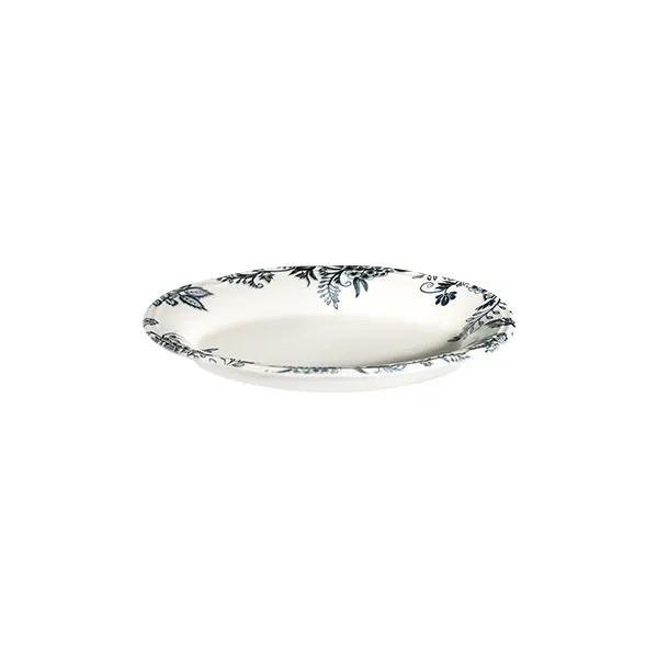 ID Fine 5336896 Oval China Platter, 8.27" x 4.1", Silva Black Fulya Finish, Oval Shape, Premium China