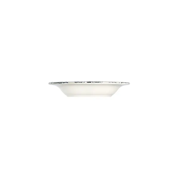 ID Fine 5336897 Deep Plate, 6.6" Round Porcelain, Silva Black Fulya, 6.9oz, Rim, Dishwasher Safe