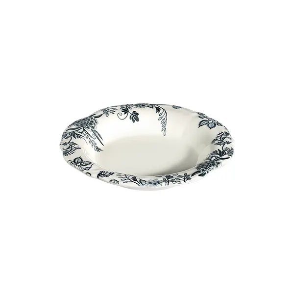 ID Fine 5336898 - 1972 Deep Plate, 8.6" Diameter, 15 oz, Porcelain, Black Fulya, Dishwasher Safe