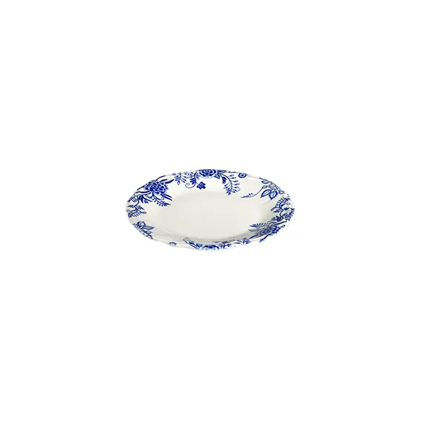ID Fine 5336899 1972 Coupe Plate, 5.91" Porcelain Dinnerware, Silva Blue Fulya, Dishwasher Safe
