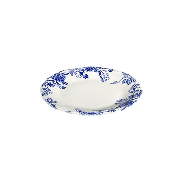 ID Fine 5336900 1972 Coupe Plate, 8.26" Round Porcelain Dinnerware, Silva Blue Fulya Finish - 1/Each