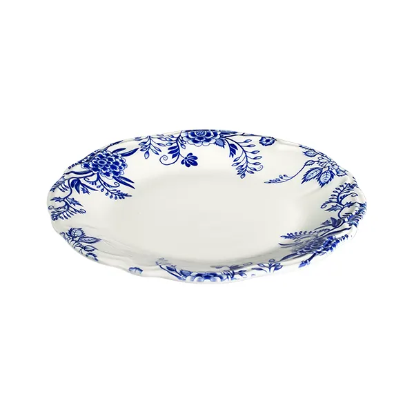 ID Fine 5336902 1972 Coupe Plate, 11.42" Round Porcelain, Silva Blue Fulya, Dishwasher Safe