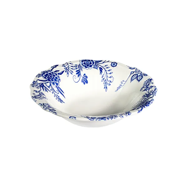 ID Fine 5336908 - 9" Round Porcelain Bowl, 38oz Capacity, Silva Blue Fulya Finish