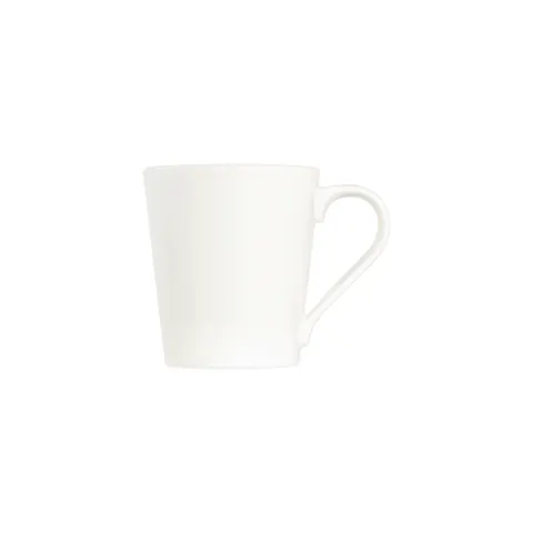 ID Fine 5336991 - 4" White Fine China Mug, Porcelain Bevel Edge, Non-Stackable Tableware