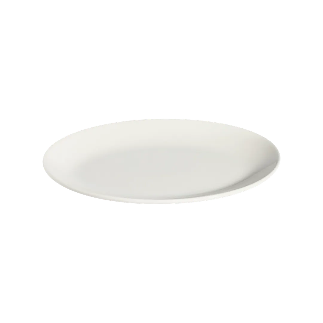 ID Fine 5337082 Coupe Oval Platter, 9.63" x 13" Lona White Fine China Serving Tray