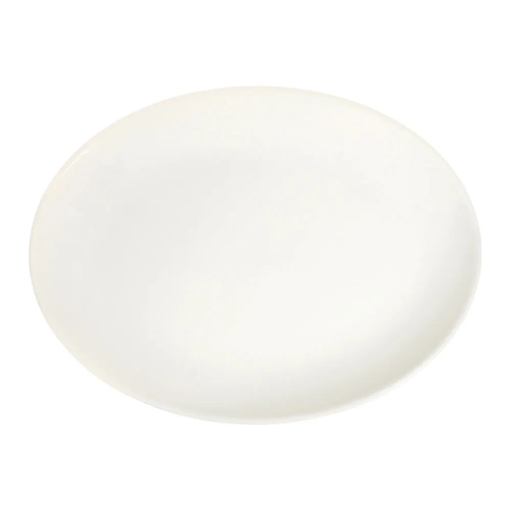 ID Fine 5337082 Coupe Oval Platter, 9.63" x 13" Lona White Fine China Serving Tray