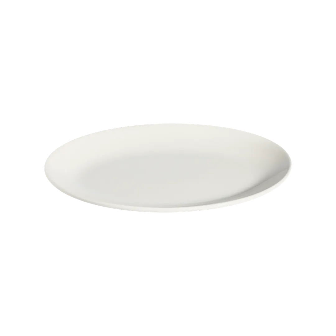 ID Fine 5337130 Oval Platter, 10.6" x 14.1" Lona White Fine China Dinnerware