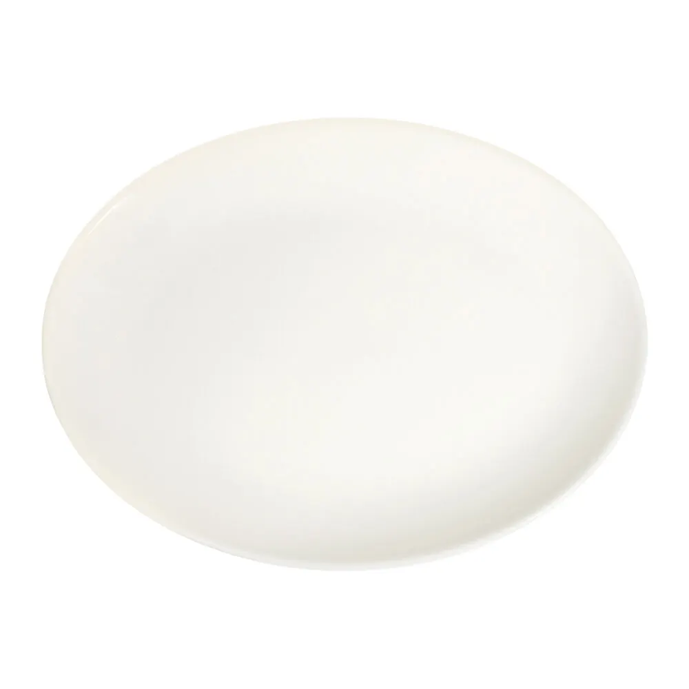ID Fine 5337130 Oval Platter, 10.6" x 14.1" Lona White Fine China Dinnerware