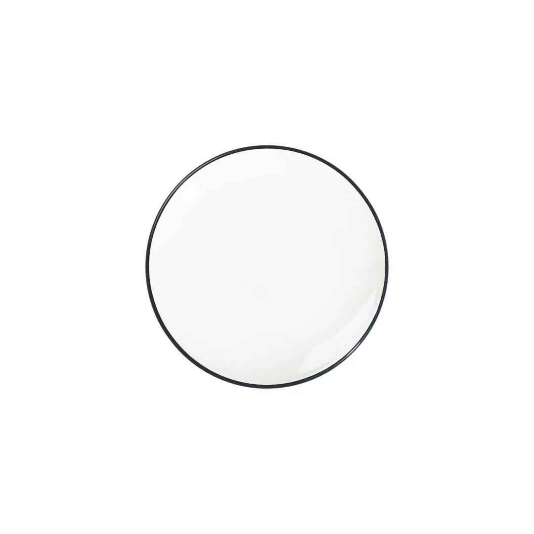 ID Fine 5337283 China Plate - 11.22" Diameter Round Coupe Rim Fine China, Modest Black - 1/Each