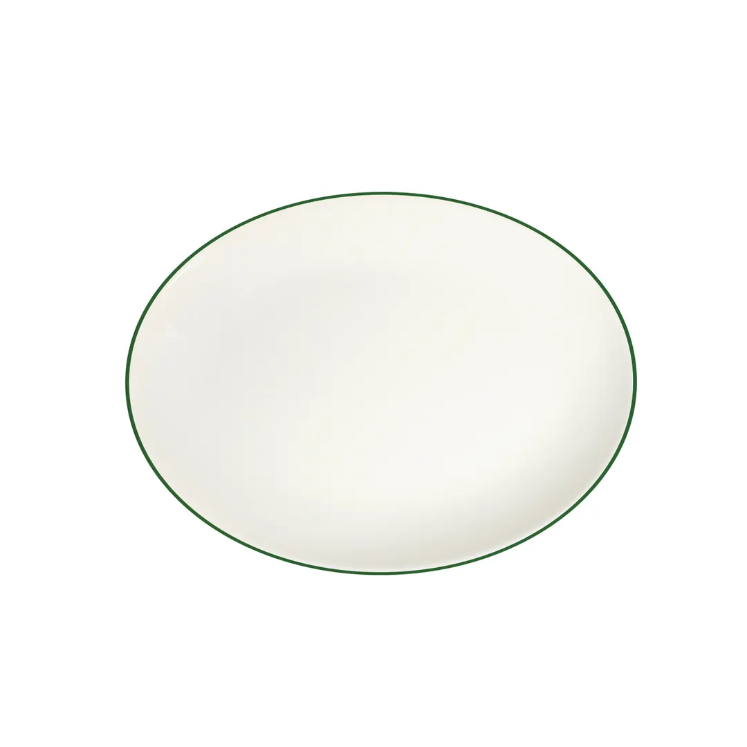 ID Fine 5337306 Oval Fine China Platter, 9.63" x 13", Modest Green, Dishwasher Safe