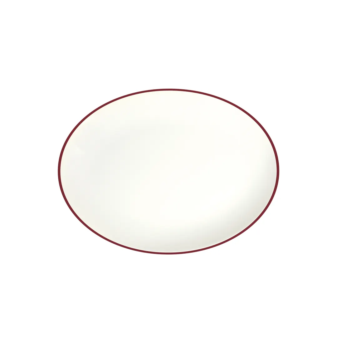 ID Fine 5337310 Oval Platter, 9.63" x 13" Fine China, Modest Maroon, Dishwasher Safe, Serving Tray